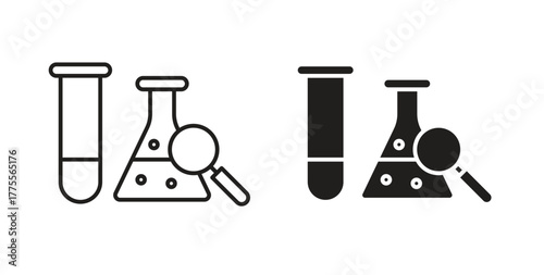 Chemistry icon simple vectors in black, suitable for projects