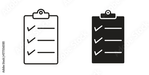 Checklist icon simple vectors in black, suitable for projects