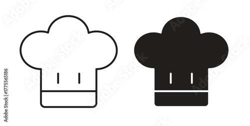 Chef hat icon simple vectors in black, suitable for projects