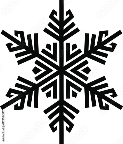 Geometric snowflake icon graphic design vector illustration winter season abstract decorative element