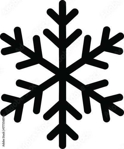 Stylized snowflake icon representing winter, cold, frost, and a gentle snowfall pattern