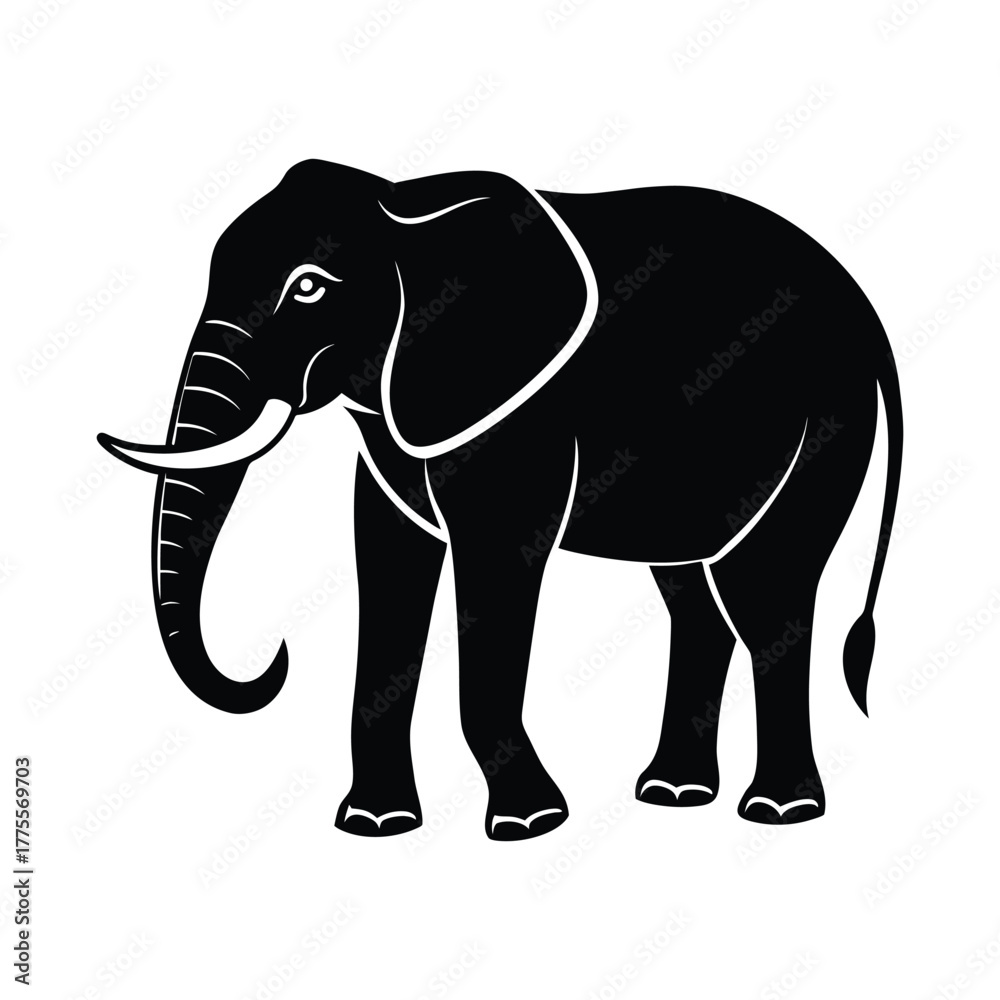 Fototapeta premium elephant cartoon isolated on white