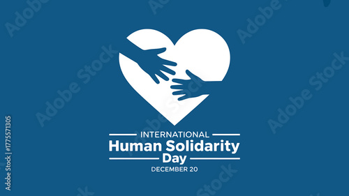 International Human Solidarity Day Illustration with Heart Symbol and Hands Reaching Out in December Celebration