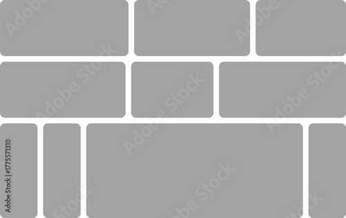 Bento Ui Grid Template.  Editable Grid Template for Portfolio, Album, or Presentation Slide. Gradient Presentation Grid Template Abstract Design for Social Media and Business