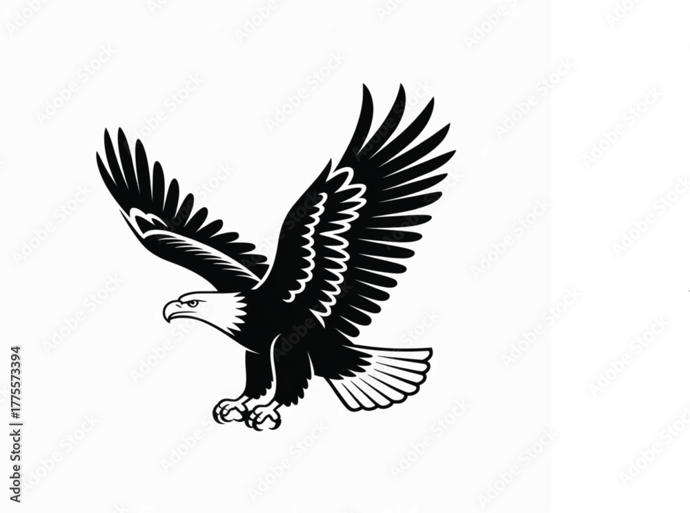 Obraz premium USA bald eagle vector illustration with patriotic shield