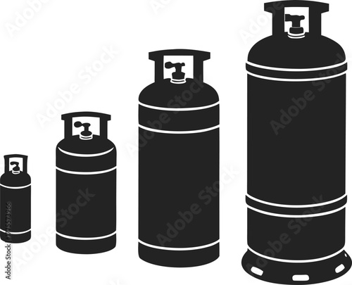 Isometric set of industrial gas tank components, vector style, isolated for custom design. Top view with no background.