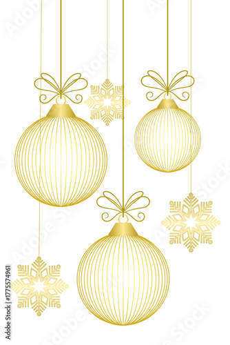 golden christmas balls vector eps