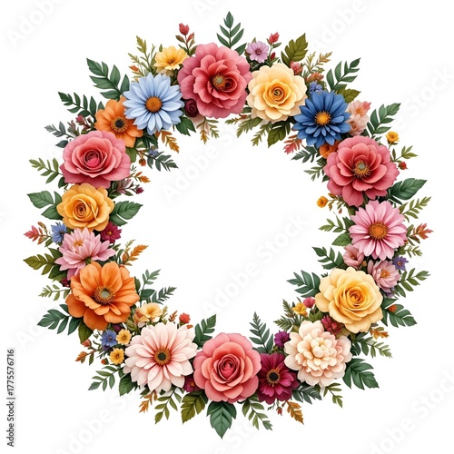 Beautiful Wreath of Fresh Roses.