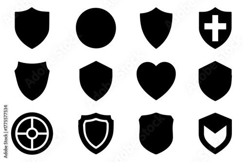 Shield icons set. Protect shield vector