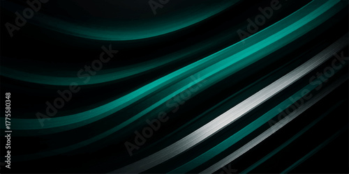 Flowing blue and green abstract wave patterns create an energetic light design texture backdrop