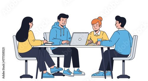 Group Of People Focused On Collaboration And Utilizing Technology For Great Results