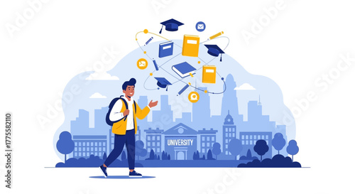 Inspiring Imagery of a Student at a University Embarking on Their Educational Journey