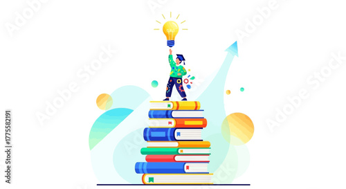 Inspiring Knowledge: A Creative Illustration of Education, Idea, And Growth