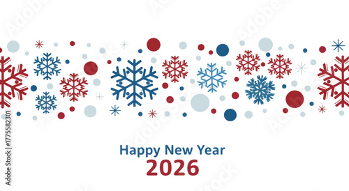 happy new year 2026 snowflake vector background