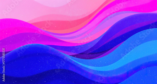 Colorful pink and blue abstract background with smooth gradient waves and dynamic flowing texture.