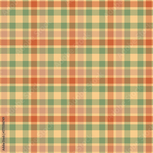 Seamless orange color check pattern.Repeating patern plaid. Checkered design for prints.Repeated tartan fabric.Vector scottish fabriс. Ekose texture. Madras flannel.Checker line.Stripe gingham

