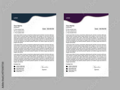 Modern Creative Corporate Simple Letterhead Design, Mockup Template Layout Vector Design