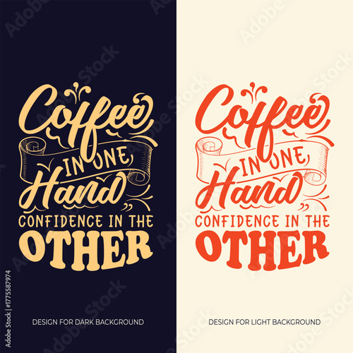 Coffee Quote Typography T-Shirt Design – Hand Lettering Style