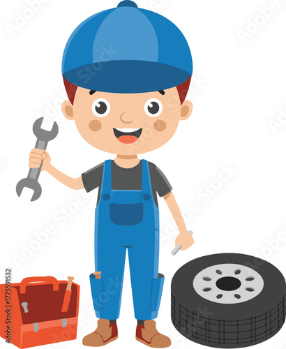 mechanic with wrench