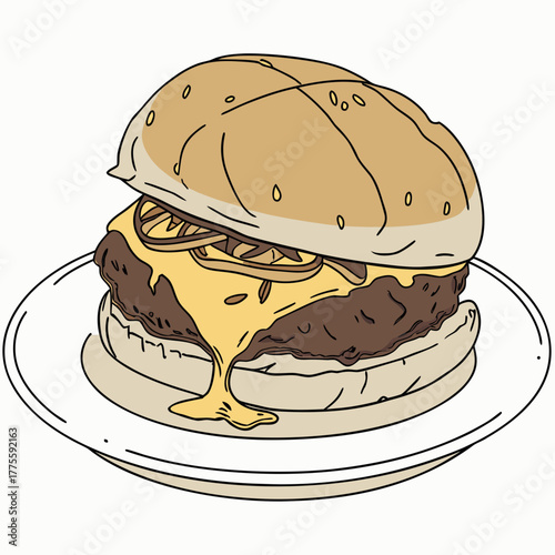 hamburger isolated on white