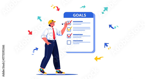 Achieving Objectives With Strategy Depicted in Illustrative Planning and Directional Focus