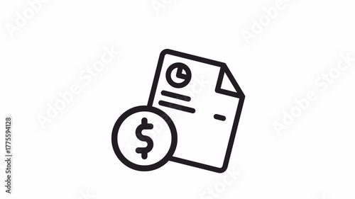 financial report, animated icon - Concept for Business and Design