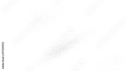 Abstract minimalist white background with ink and dust splatter texture. Dynamic explosion of black powder and colorful dust on white background. 