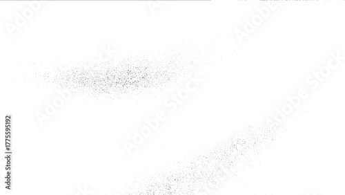 Abstract minimalist white background with ink and dust splatter texture. Dynamic explosion of black powder and colorful dust on white background. 