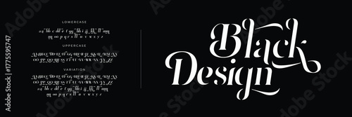Elegant Font Uppercase Lowercase and Number. Classic Lettering Minimal Fashion Designs. Typography modern serif fonts regular decorative vintage concept. vector illustration	
