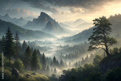 Beautiful Mountain with sky