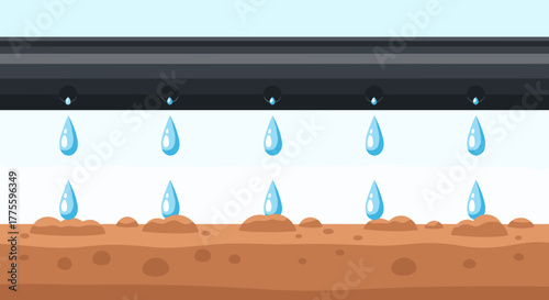 Drip irrigation pipe close-up