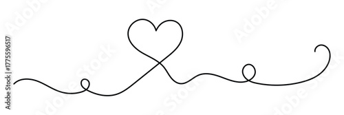 Hearts in continuous line. Continuous one line drawing of hearts. Vector illustration