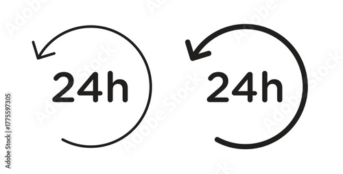 24 Hrs icon. filled flat sign for mobile concept and web design