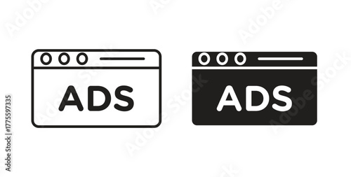 Ad icon. filled flat sign for mobile concept and web design