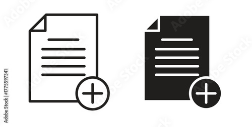 Add document icon. filled flat sign for mobile concept and web design