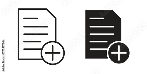 Add document icon. filled flat sign for mobile concept and web design