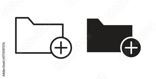 Add folder icon. filled flat sign for mobile concept and web design