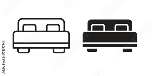 Bed icon. filled flat sign for mobile concept and web design