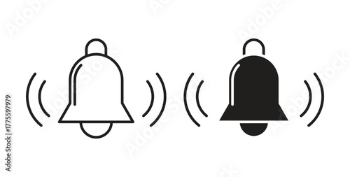 Bell ring icon. filled flat sign for mobile concept and web design