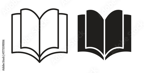 Book icon. filled flat sign for mobile concept and web design