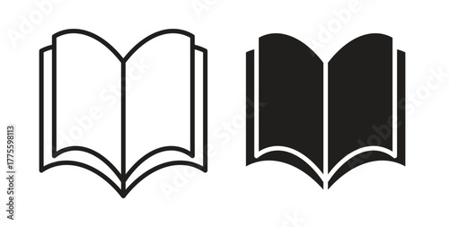 Book open icon. filled flat sign for mobile concept and web design