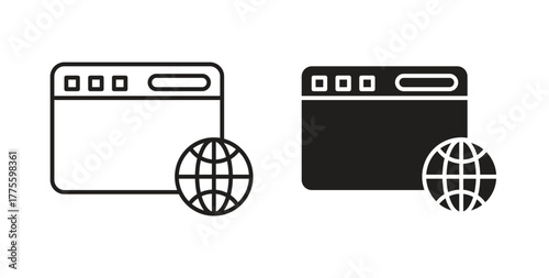 Browser icon. filled flat sign for mobile concept and web design