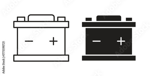 Car battery icon. filled flat sign for mobile concept and web design