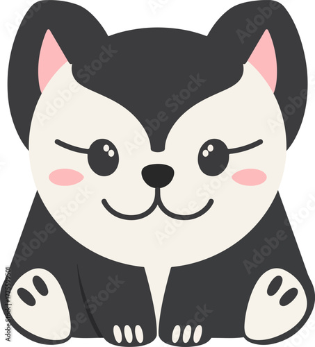 Cute cartoon husky dog illustration adorable pet animal graphic design