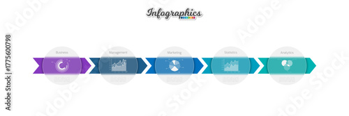 Infographic design template. Progress bar with translucent elements. Vector infographic illustration can be used for chart, diagram, web design, presentation, workflow layout