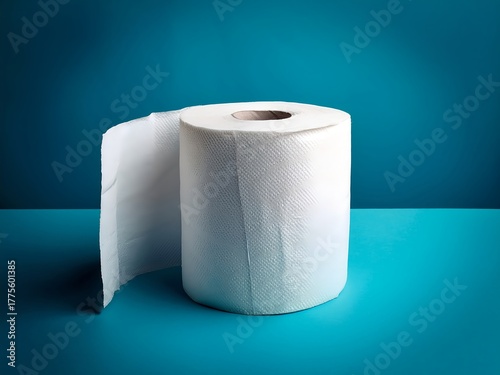 roll of toilet paper on a blue background