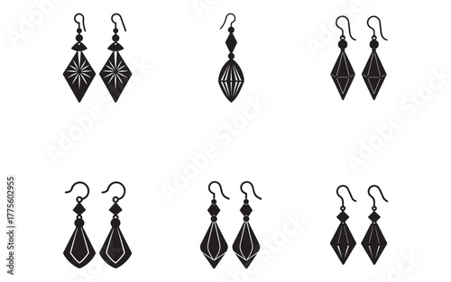 Elegant Silhouette Earrings Collection Featuring Diamond and Geometric Designs for Modern Fashion Accessories