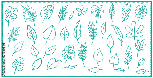Seamless floral pattern with green leaves and flowers for nature-inspired spring design