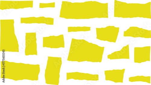 Torn paper sheets isolated on transparent background