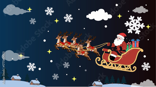 santa claus and sleigh
